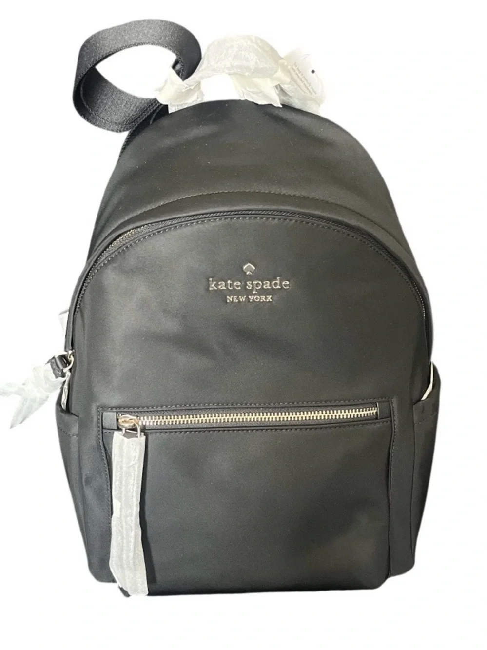 kate spade mini black nylon backpack with gold hardware
